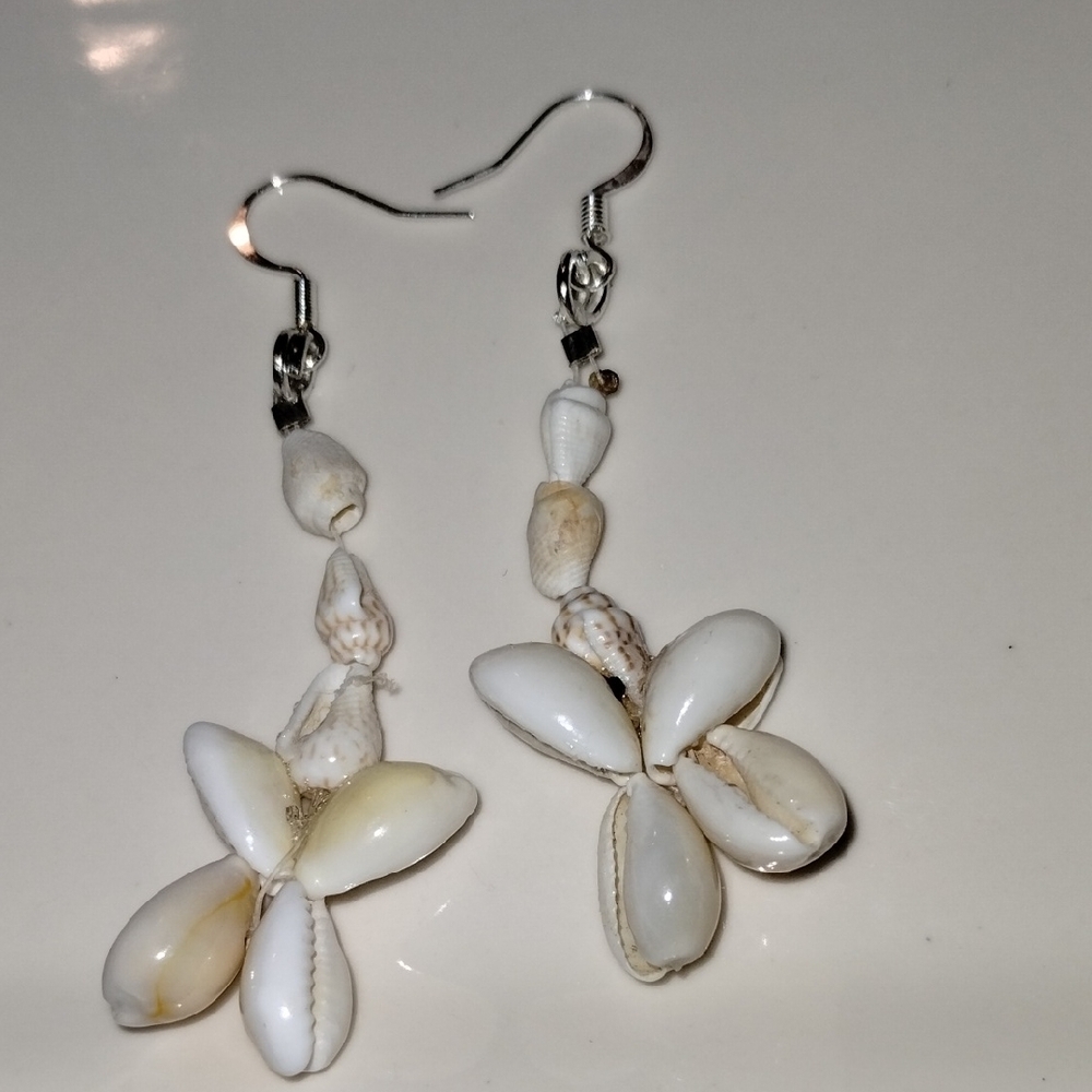 Handcrafted Elegant Coffee Bean Shell Earrings (Price For Each)